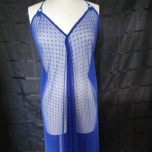 🌙 Starry Night Vibes: Vibrant Blue Sheer Nighttime Cover-Up 🌙
